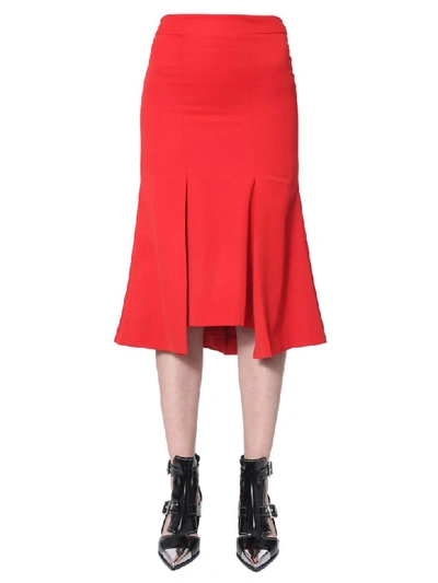 Shop Alexander Mcqueen Long Skirt In Rosso