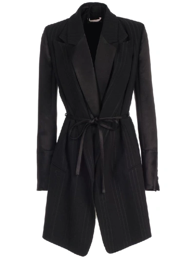 Shop Ann Demeulemeester Jacket W/gilet Jacquard In Black Black