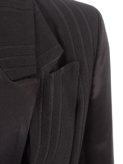 Shop Ann Demeulemeester Jacket W/gilet Jacquard In Black Black