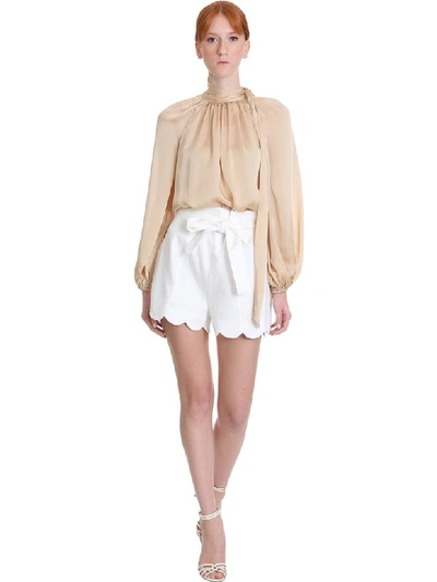 Shop Zimmermann Blouse In Beige Silk