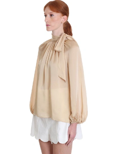 Shop Zimmermann Blouse In Beige Silk