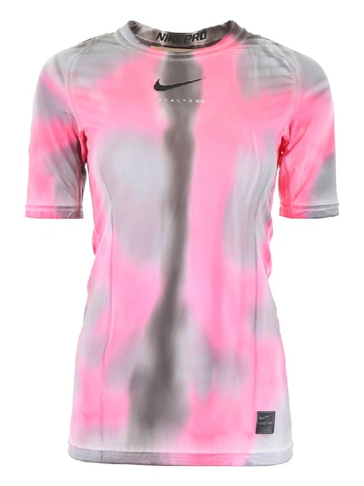 Shop Alyx Nike Logo T-shirt In Pink Camo (grey)
