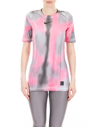 Shop Alyx Nike Logo T-shirt In Pink Camo (grey)