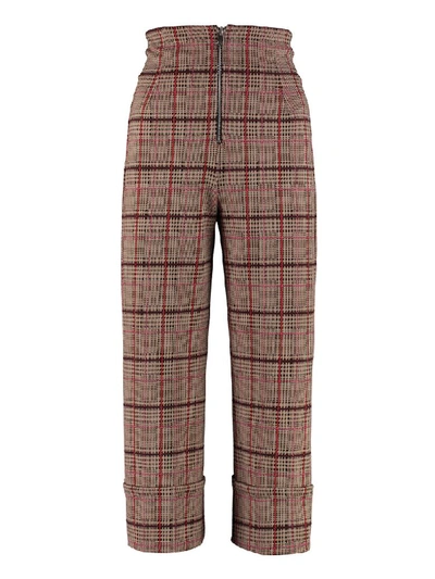 Shop Pinko Trapelare Prince Of Wales Culotte Pants In Brown