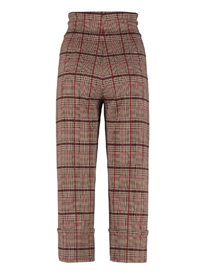 Shop Pinko Trapelare Prince Of Wales Culotte Pants In Brown