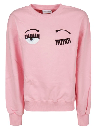 Shop Chiara Ferragni Flirty Knit Sweatshirt In Pink