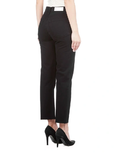 Shop Re/done High Rise Stove Pipe Jeans In Black