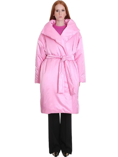 Shop Balenciaga Coat In Rose-pink Polyester