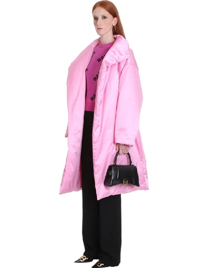 Shop Balenciaga Coat In Rose-pink Polyester