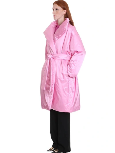 Shop Balenciaga Coat In Rose-pink Polyester