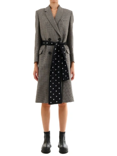 Shop Fendi Long Coat In Grey