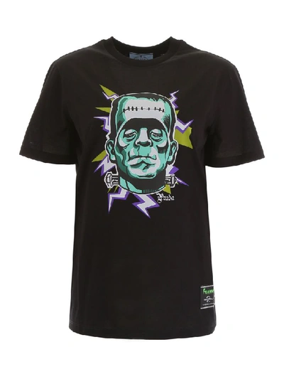 Shop Prada Frankenstein T-shirt In Nero Menta (black)