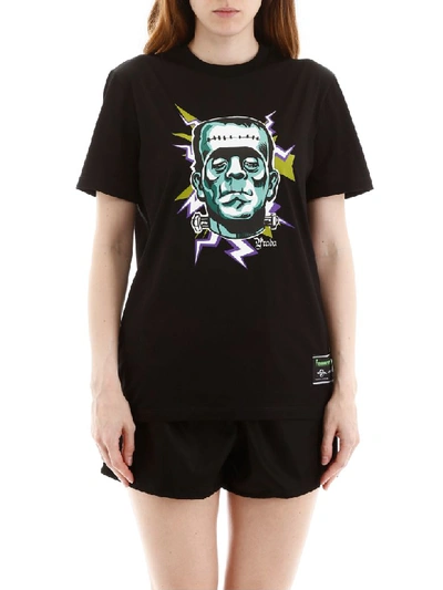 Shop Prada Frankenstein T-shirt In Nero Menta (black)