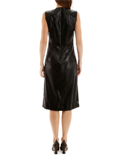 Shop Bottega Veneta Satin Midi Dress In Nero (black)