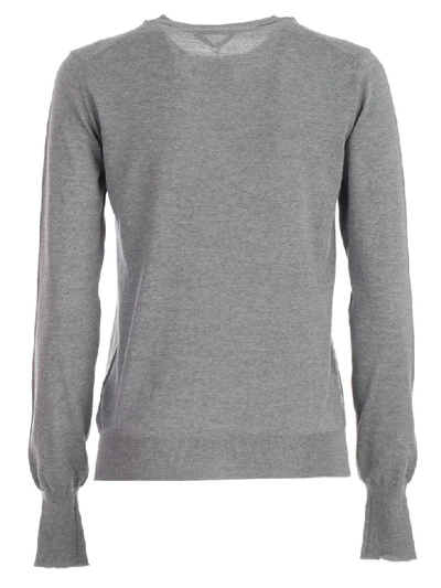 Shop Nuur Sweater L/s Crew Neck Wool In Grigio Medio