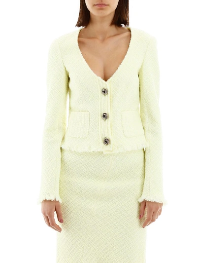 Shop Alexander Wang Tweed Jacket In Highlighter (yellow)