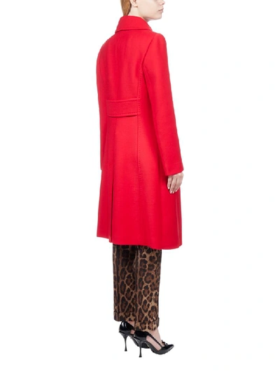 Shop Dolce & Gabbana Coat In Bordeaux Chiaro