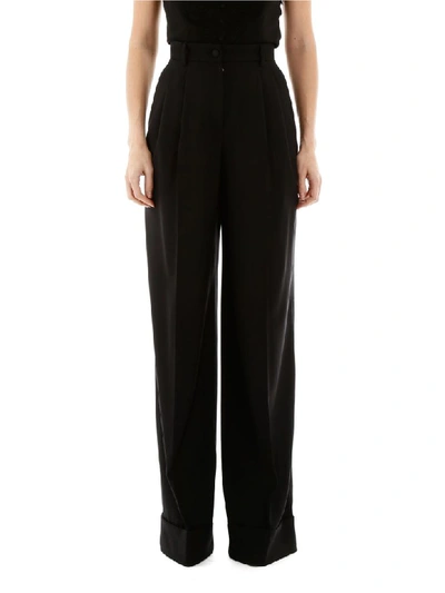 Shop Dolce & Gabbana High-waisted Trousers In Nero (black)