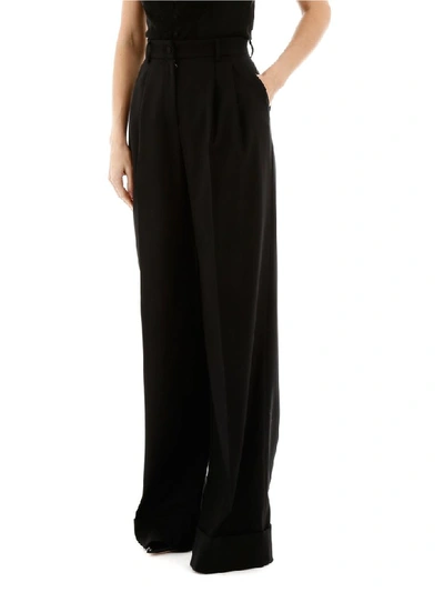 Shop Dolce & Gabbana High-waisted Trousers In Nero (black)
