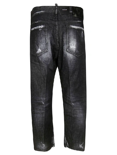 Shop Dsquared2 Distressed Jeans In Black