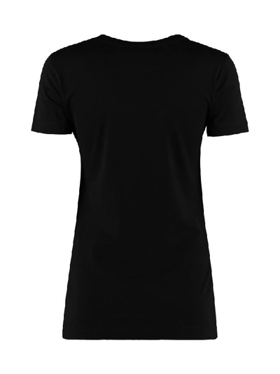 Shop Dolce & Gabbana Printed Cotton T-shirt In Black