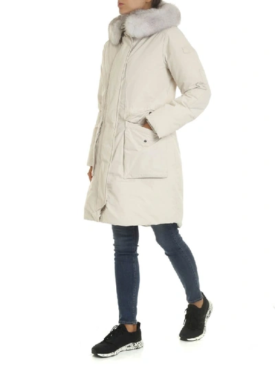 Shop Woolrich - Military Parka Down Jacket In White