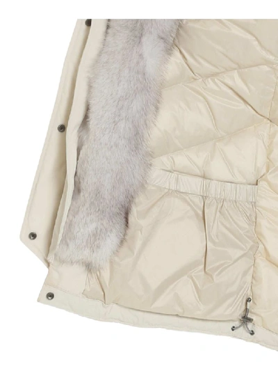 Shop Woolrich - Military Parka Down Jacket In White