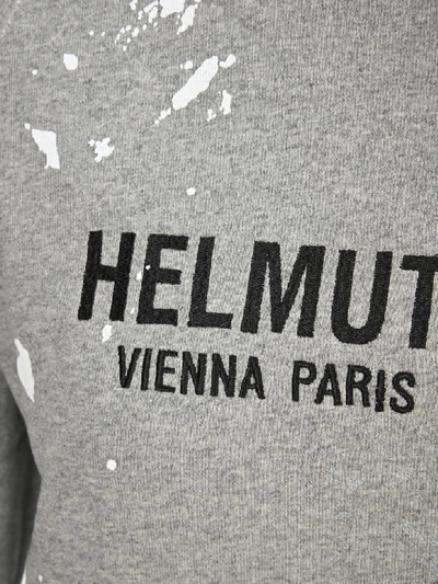 Shop Helmut Lang Slpatter Effect Hoodie In Grey Splatter