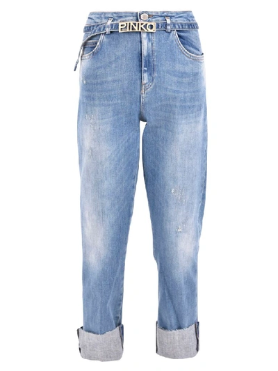 Shop Pinko Branded Jeans In Blue