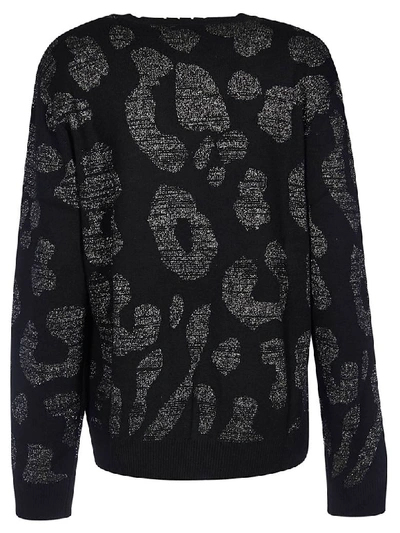 Shop Marcelo Burlon County Of Milan Leopard Sweater In Dark Grey/black