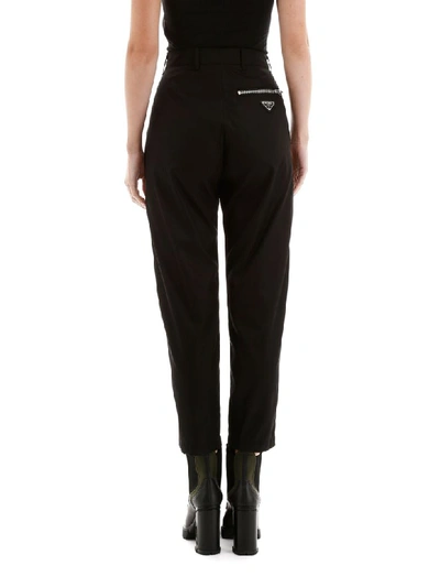 Shop Prada Nylon Trousers In Nero Nikel (black)