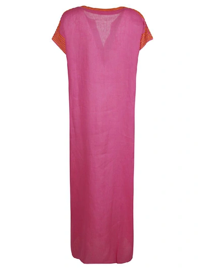 Shop Tory Burch Solid Long Caftan In Fire Pink