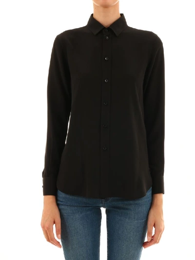 Shop Saint Laurent Silk Shirt Black