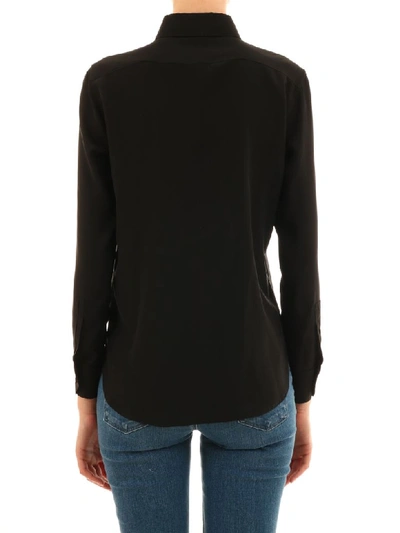 Shop Saint Laurent Silk Shirt Black