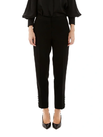 Shop Burberry Hanover Trousers In Black (black)
