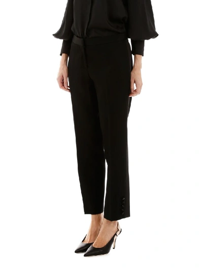 Shop Burberry Hanover Trousers In Black (black)