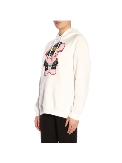 Shop Moschino Capsule Collection Pixel Sweatshirt With Hood In White