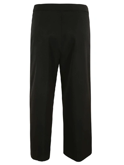 Shop Versace Wide-leg Cropped Trousers In Black