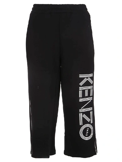 Shop Kenzo Cropped Track Pants In Black
