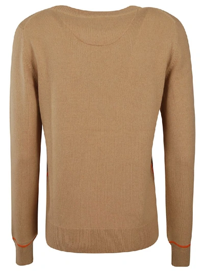 Shop Tory Burch Ribbed Sweater In Perfect Camel/vibrant Orange