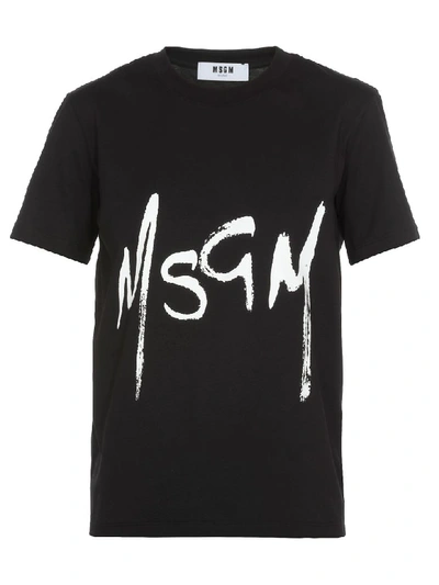 Shop Msgm Logo T-shirt In Nero