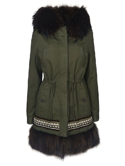 Shop Alessandra Chamonix Coat In Military/brown
