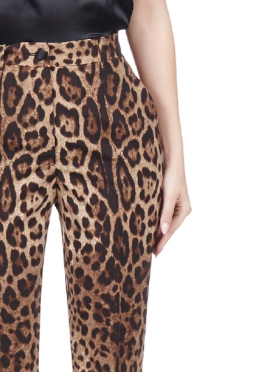 Shop Dolce & Gabbana Leopard Print Wool Trousers In Leo New