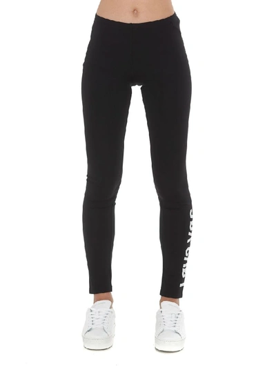 Shop Red Valentino Jersey Logo Leggins In Black