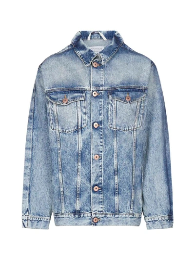 Shop Maison Margiela Oversized Denim Jacket In Blu Denim Used