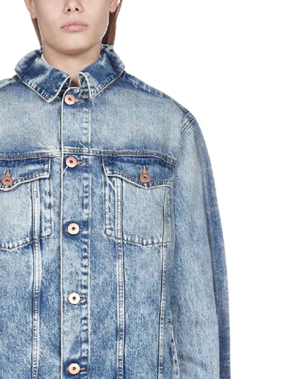 Shop Maison Margiela Oversized Denim Jacket In Blu Denim Used