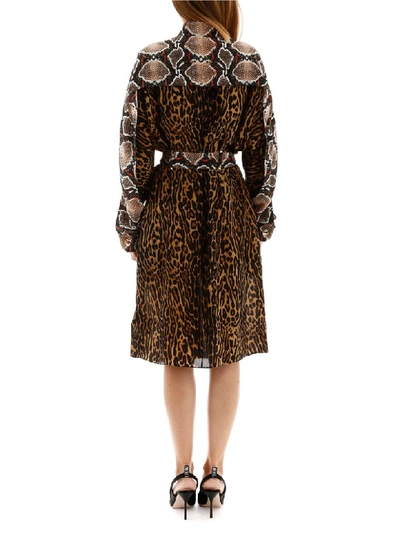 Shop Burberry Animalier Costanza Dress In Dark Mustard (brown)