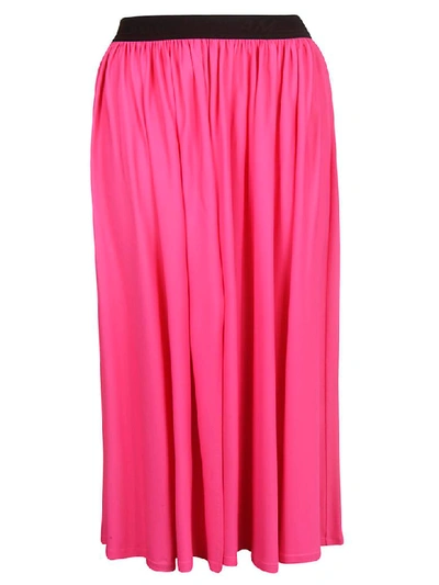 Shop Msgm Flared Maxi Skirt In Pink