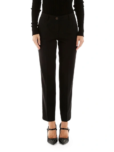 Shop Dolce & Gabbana Wool Trousers In Nero (black)