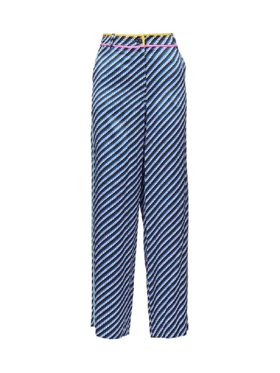 Shop Tory Burch Stripes Trousers In Blue Stripes